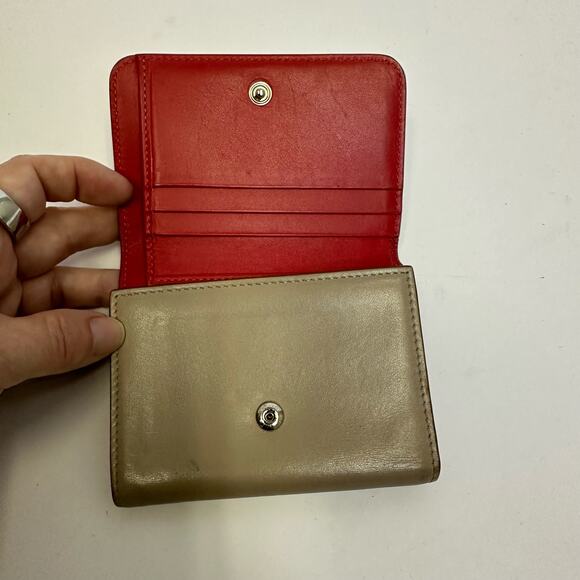 Christian Louboutin Spiked Leather Wallet - Beige with Signature Red Interior - Picture 7 of 14